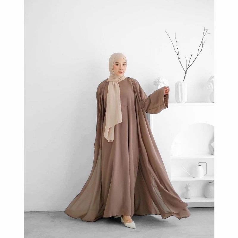 Jual Abaya outer 2in1 gamis set iner cringkel airfrom salwa dres ...