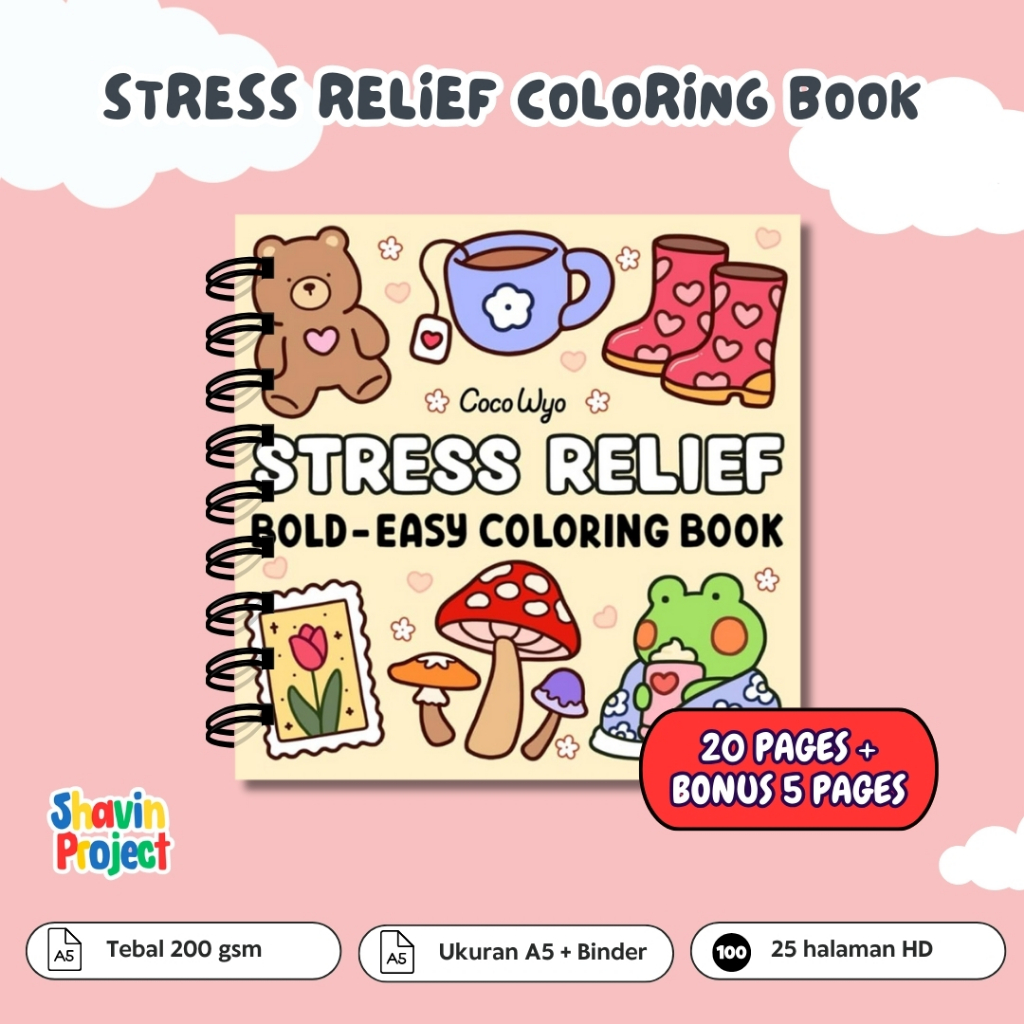 Jual Coloring book Coco wyo Stress relief Cute and Comfy Coloring Pages ...