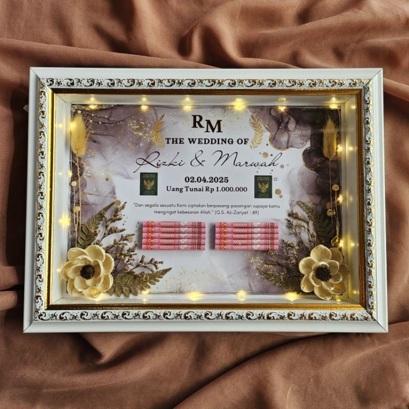 Jual Frame Mahar Pernikahan | Bingkai Mahar Pernikahan Ukir Gold ...
