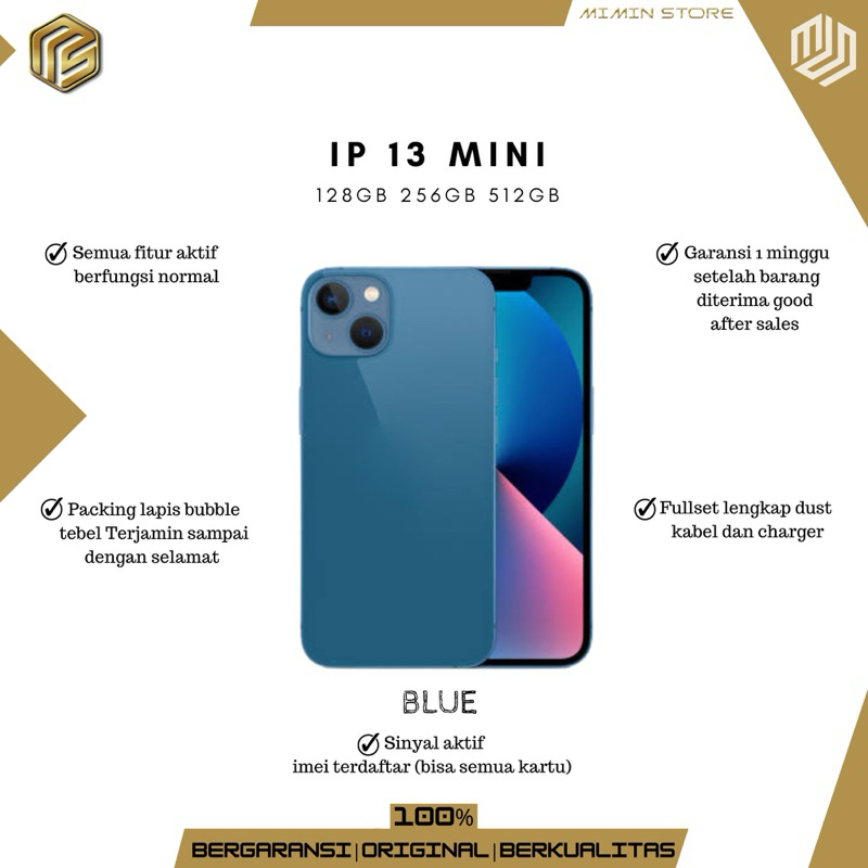 Jual Second-hand iP 13 Mini 128GB/256GB Fungsi Normal Mulus Original ...