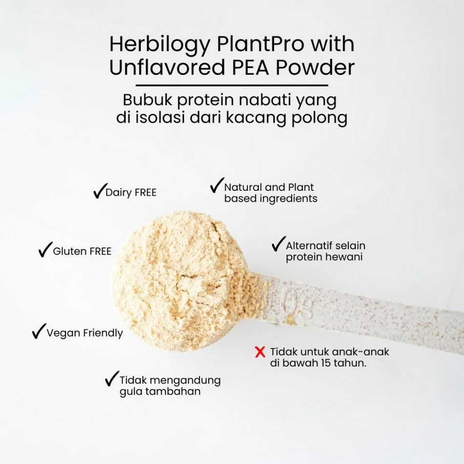 Jual HERBILOGY PLANTPRO UNFLAVORED 280GR | Minuman Protein Nabati ...
