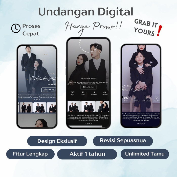 [TEMA EXCLUSIVE] Undangan Digital Website Pernikahan Custom Premium | Undangan Online Website