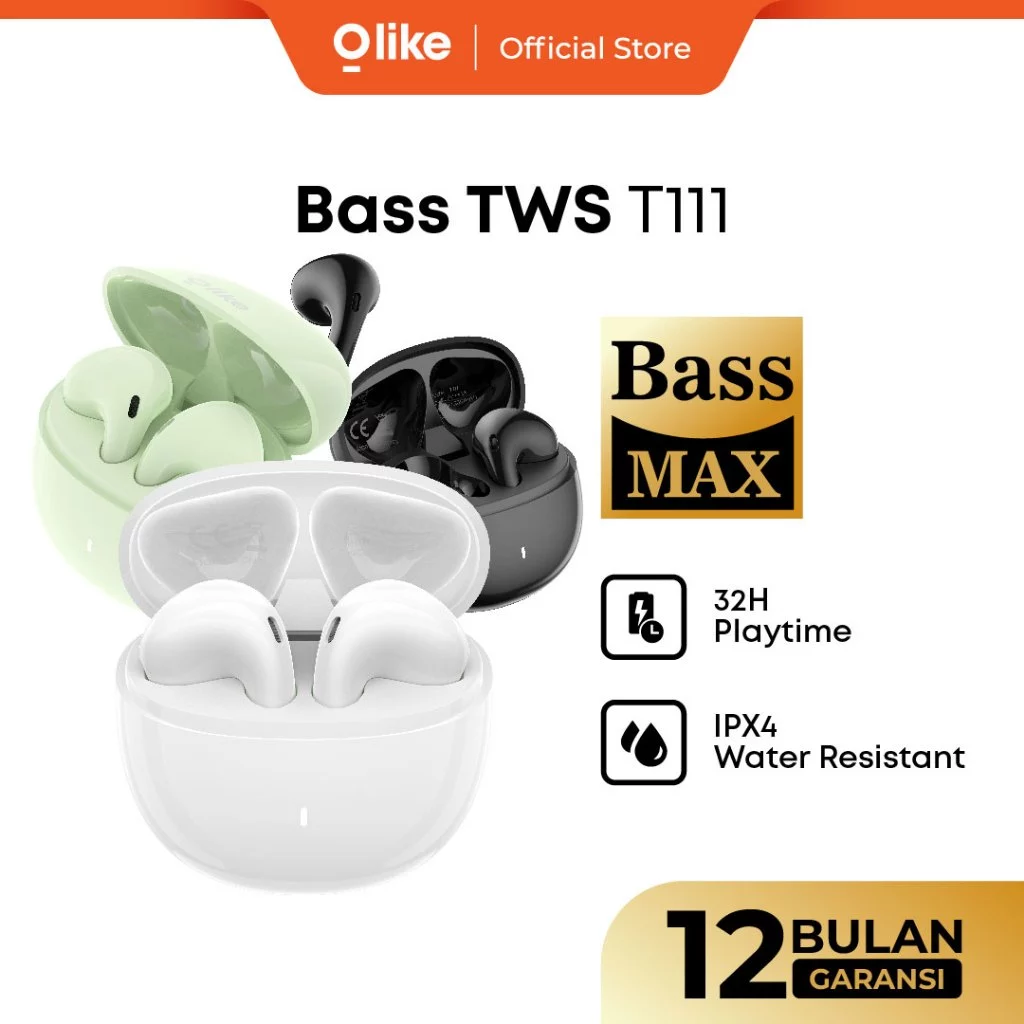 OLIKE TWS T111 Earphone Headset Bluetooth 5.3 Long Standby Time - Hifi Sound Quality - Garansi Resmi 1 Tahun - LIVE