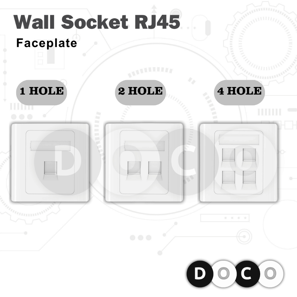 Jual Faceplate LAN Wallplate Wall Socket RJ45 RJ11 1 Hole / 2 Hole /4 ...