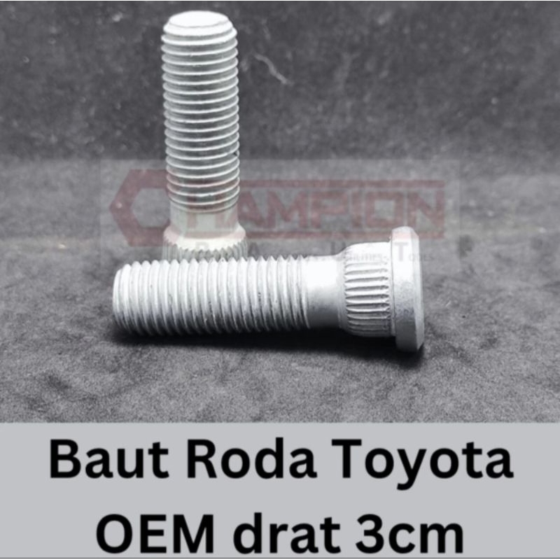 Jual Baut roda toyota OEM 12mm x 30mm pitch 1.5 nap 14mm | Shopee Indonesia