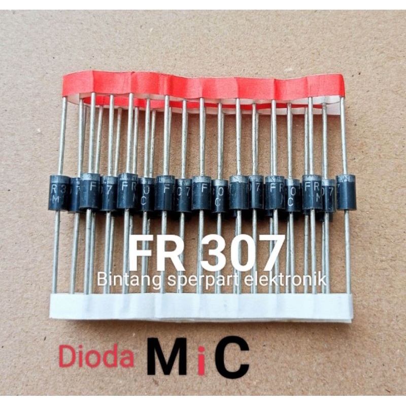 Jual (1 BUAH) DIODA FR307 1000V 3A MIC Renteng DIODA FAST RECOVERY ...