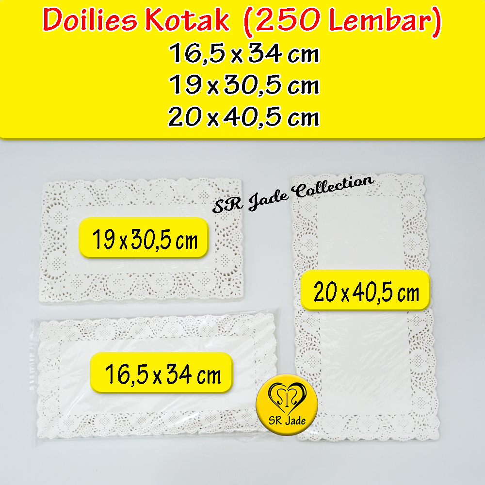 Jual SR Jade Home ~ Doilies Kotak (250 Lembar) Kertas Doilies Persegi ...