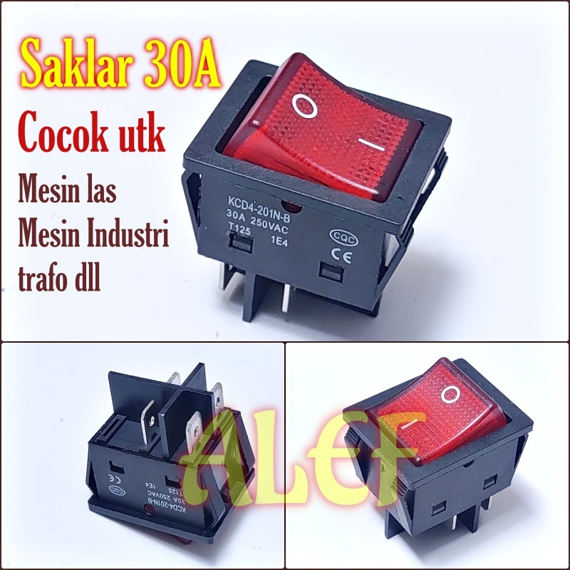 Jual Saklar On off merah 30A saklar mesin las trafo 4 pin 30 Amper ...