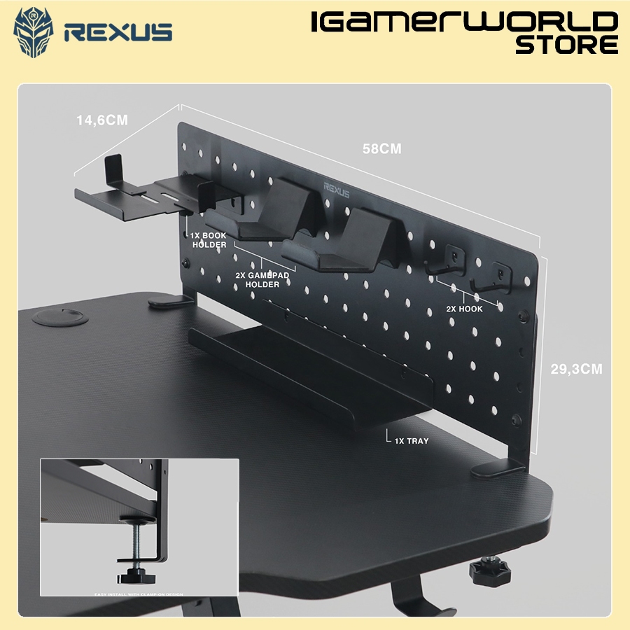 Jual Rexus Omni RXB147 / RXB-147 Set Meja Gaming Pegboard Bracket ...