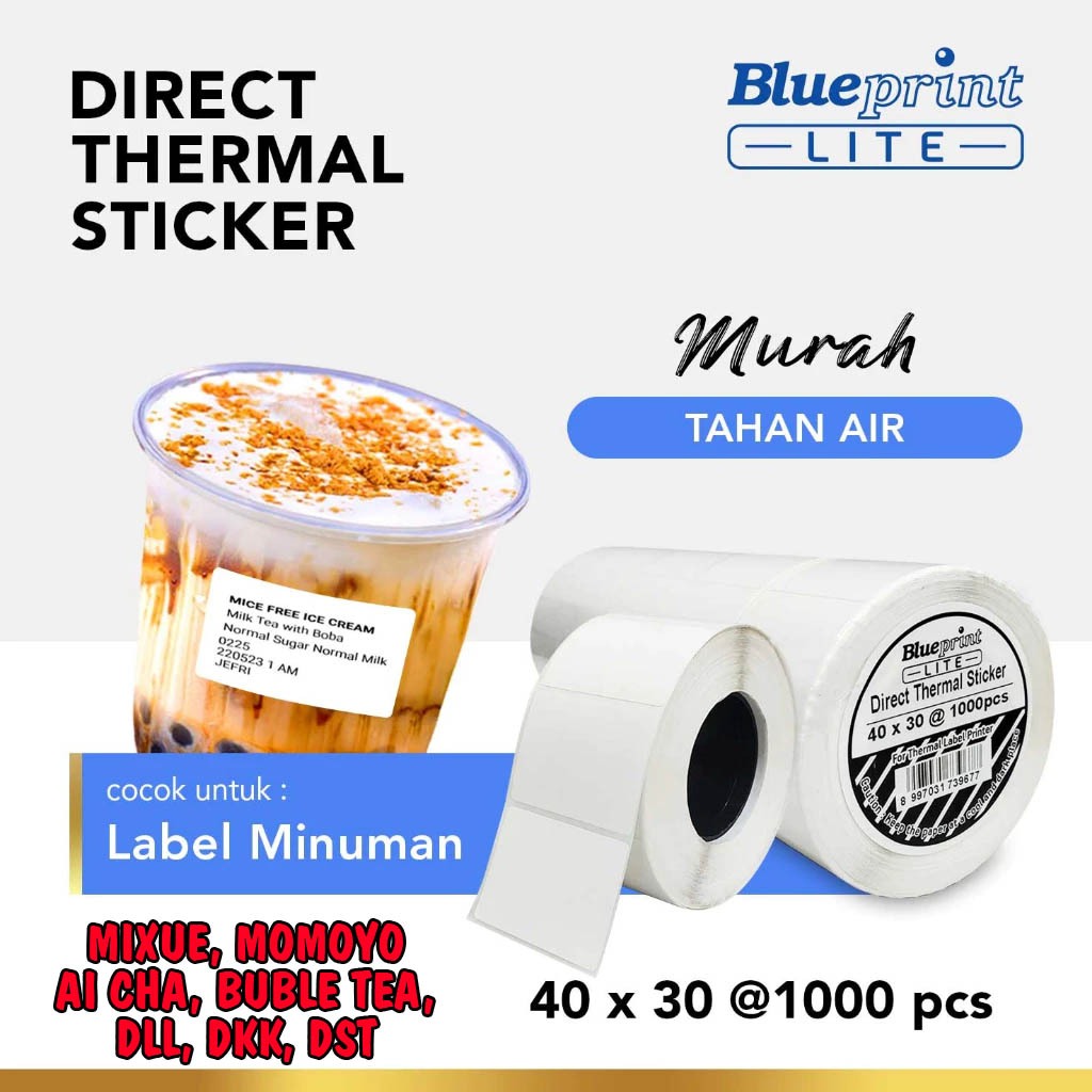 Jual Label Resi Stiker Termal 40X30MM 1rol isi 1000pcs Alas Kertas ...