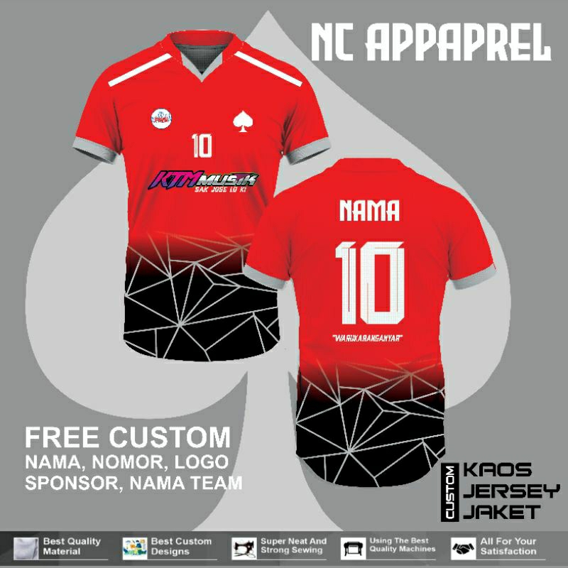 Jual baju jersey custom warna merah bisa custom desain | Shopee Indonesia