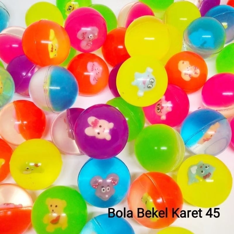Jual Bola Bekel Karet Besar Ukuran 4,5 cm Bouncing Ball Mainan Jadul ...
