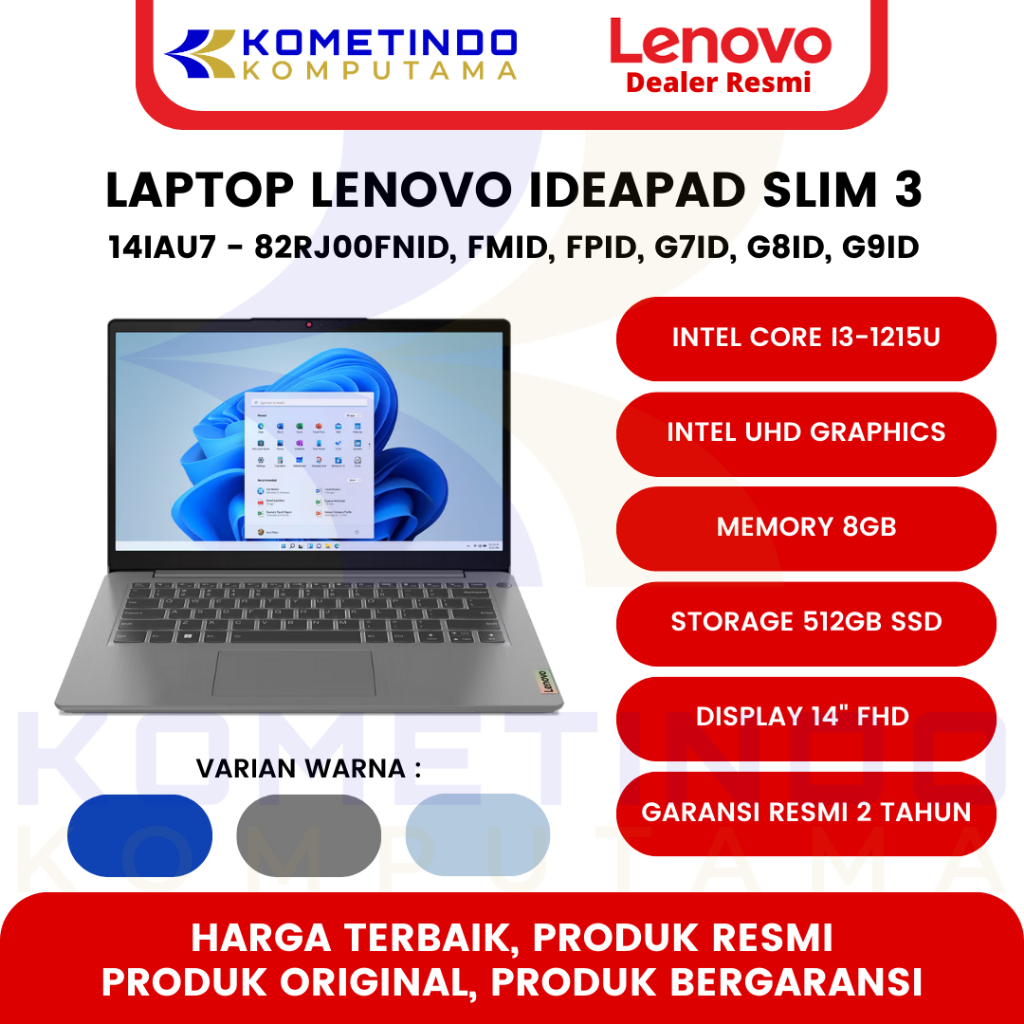 Jual Laptop Lenovo IdeaPad Slim 3 14IAU7 Intel Core i3-1215U Intel UHD ...