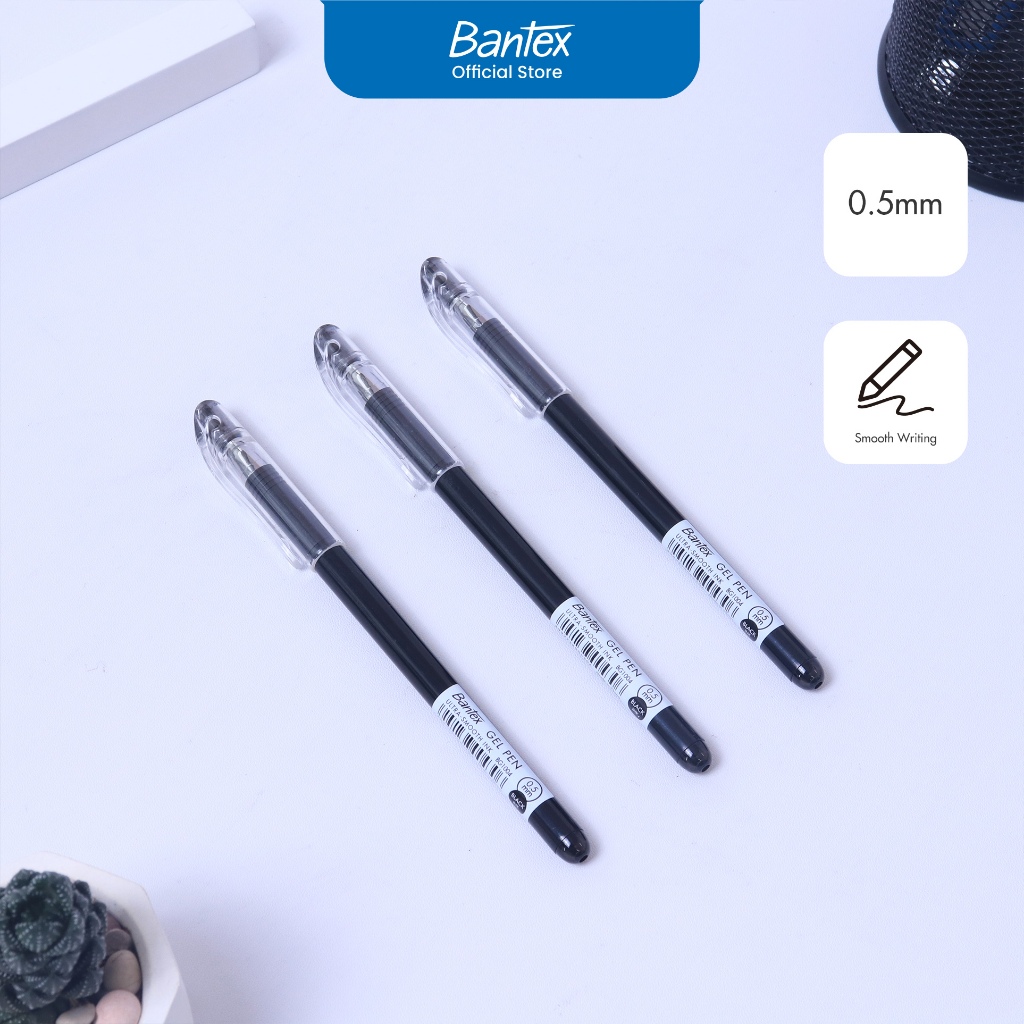Bantex Gel Pen Tinta Ultra-Smooth / Pena Pulpen 0.5 mm Satu Set BG1017