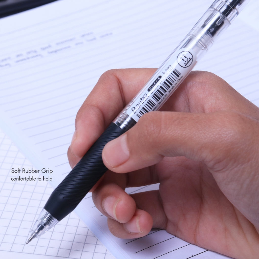 Bantex Pulpen Gel Pen ST Tip 0.5 mm Tinta Cepat Kering Soft Rubber Grip BG1110 (4)