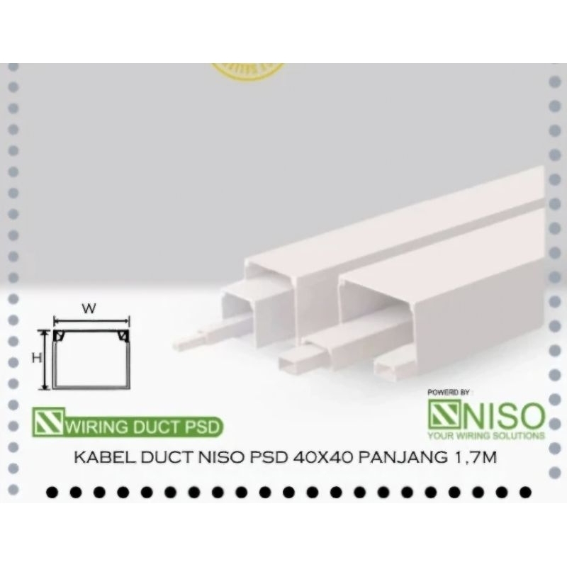Jual Kabel Duct 40x40 NISO PUTIH 1.7METER Kabel Duct Solid PSD 40x40 mm ...