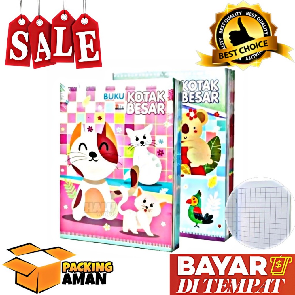 Jual (BISA COD) PROMO 1 Pcs Buku Tulis Kotak Besar Alfa 38 Lembar