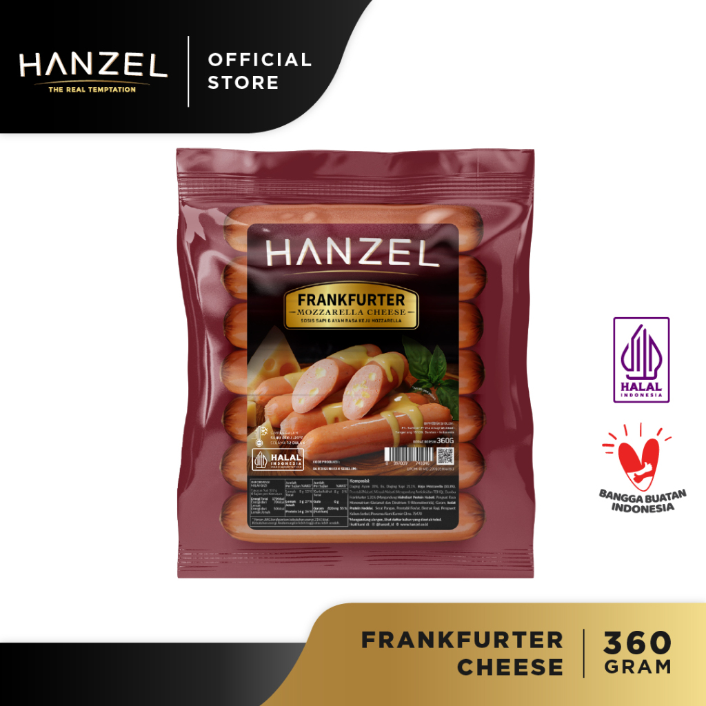 Jual Sosis Hanzel Frankfurter Cheese 360 gram (isi 7 pcs) | Shopee ...