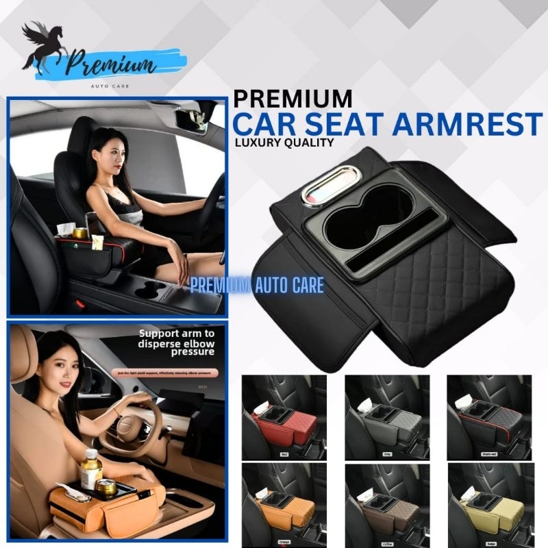 Premium Car Seat Armrest / Sandaran Tangan Mobil Pelindung Arm Rest / Sandaran Tangan Mobil Cushion Cover Pad PREMIUM