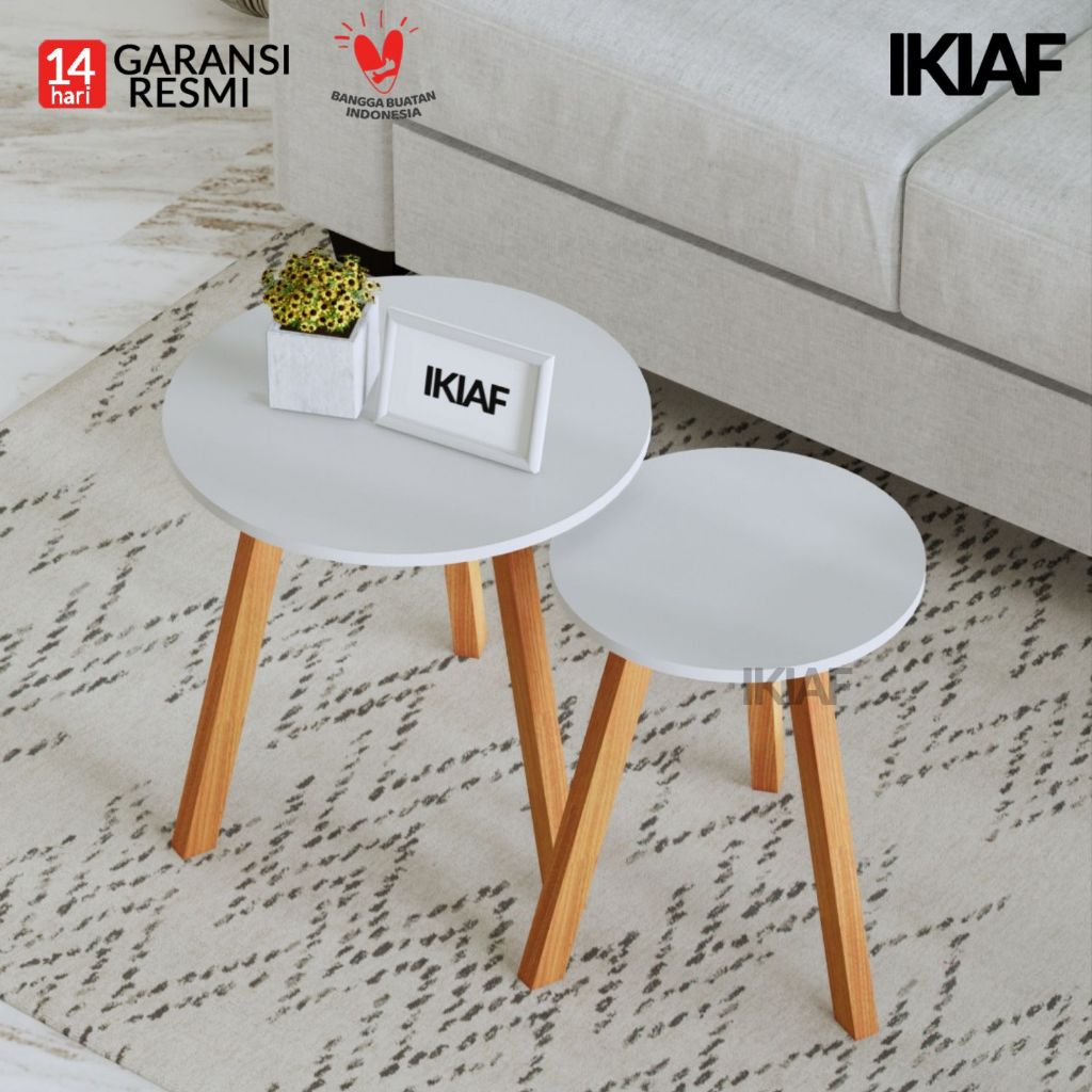 Jual IKIAF Arredo Meja Bulat Meja Tamu Minimalis 1 Set 2 Meja | Shopee ...