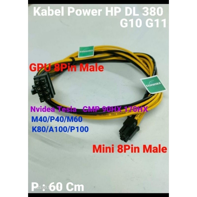 Jual Kabel Power HP DL380 G10 G11 GPU Nvidia 8 pin / HP DL 380 G10 G11 ...