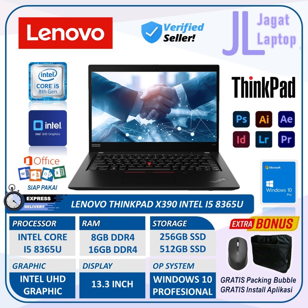 16 GB RAM 256 GB SSD Lenovo ThinkPad X390 (refurbished) – 13.3