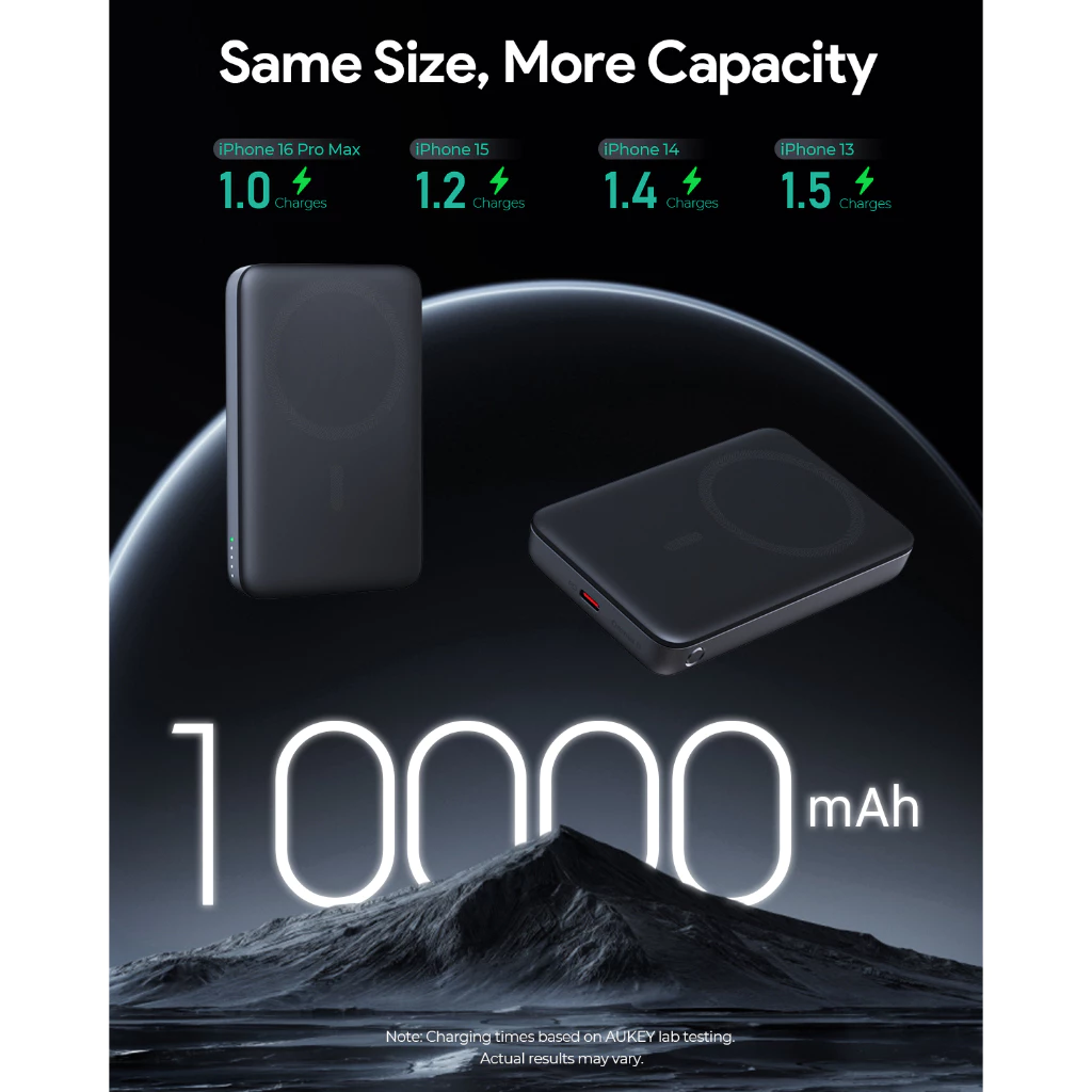 AUKEY Qi2 Magsafe Wireless Powerbank 10000mah USB-C 30W PD Slim Portable PB-MS06