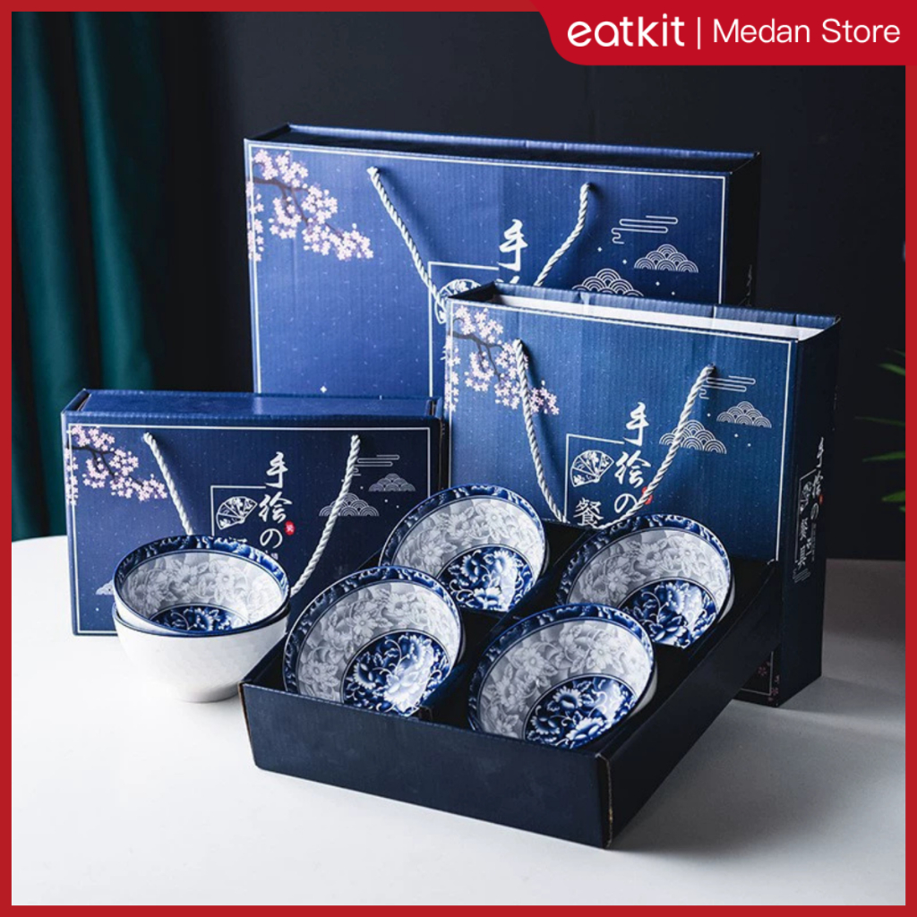 [Medan Ready Stock] Eatkit Hampers Mangkok Gift Set | Mangkok Keramik Set | Mangkuk Keramik Cantik Set | Hampers Mangkok Set Japanese