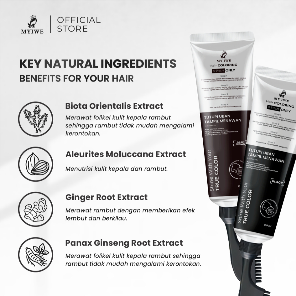 Jual MyIwe Hair Coloring Shampoo Penghitam Rambut Uban Penghilang Uban ...