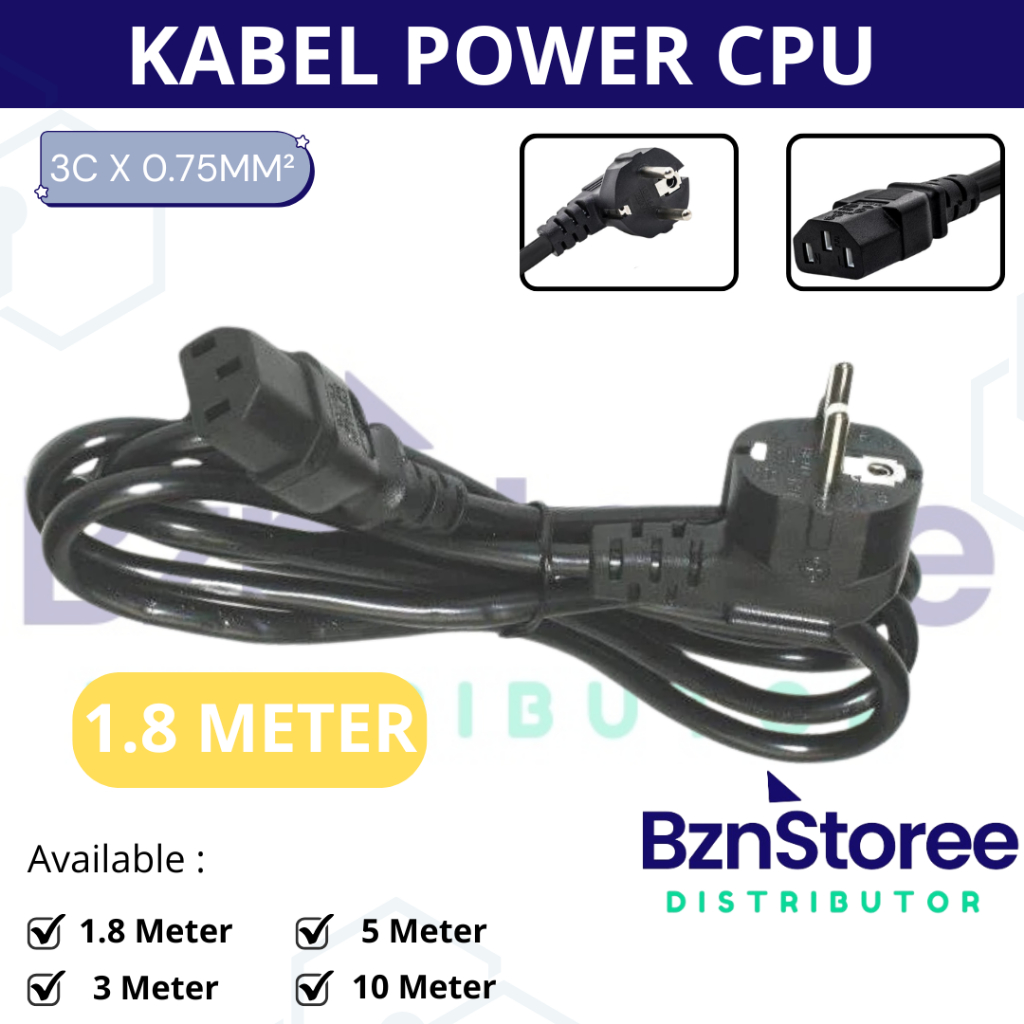 Jual Kabel power cpu 1.8 meter/ kabel power pc 1.8 meter / kabel power ...