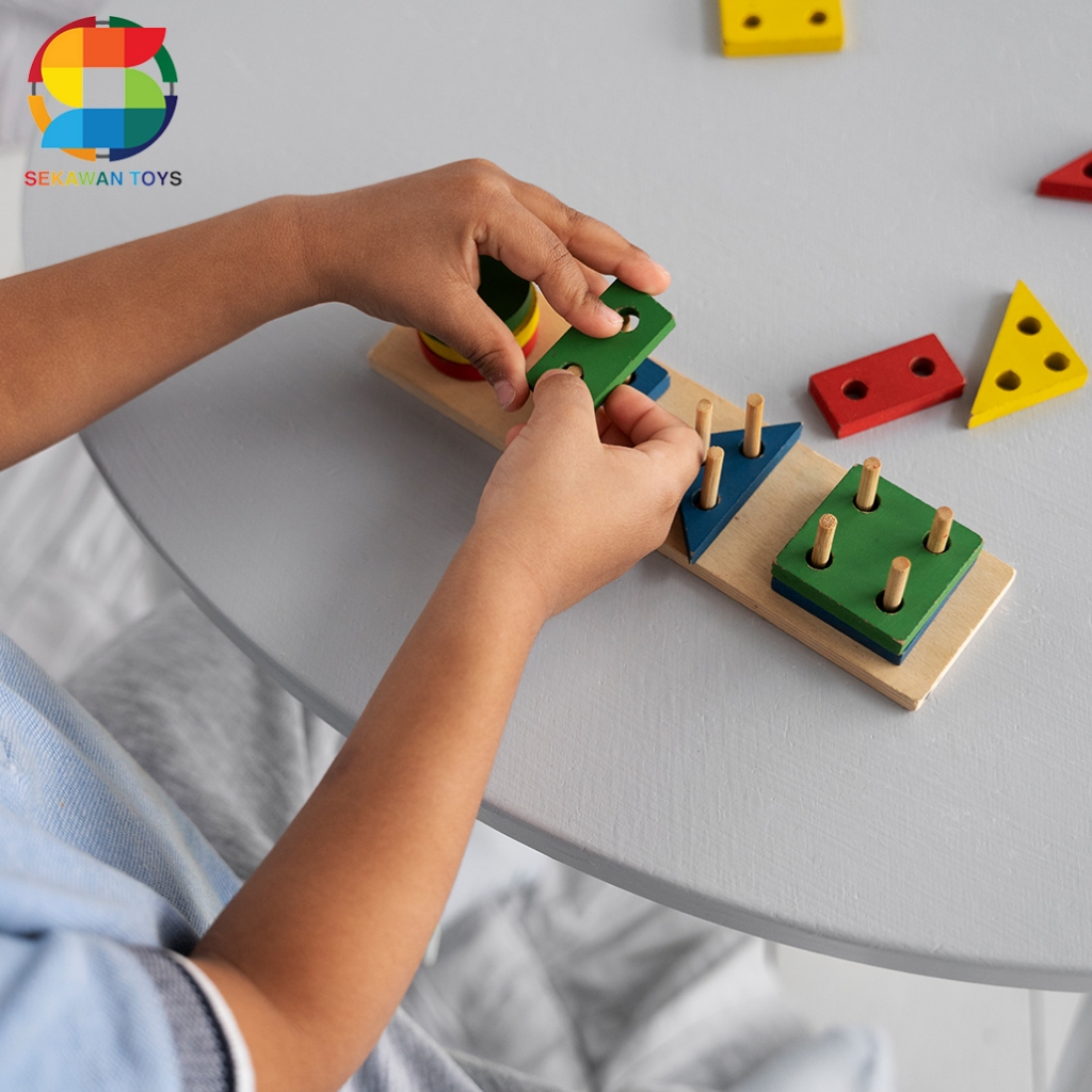 Jual Mainan Anak Puzzle 4 SHAPES Kayu/Mainan Edukatif Anak Puzzle Kayu ...