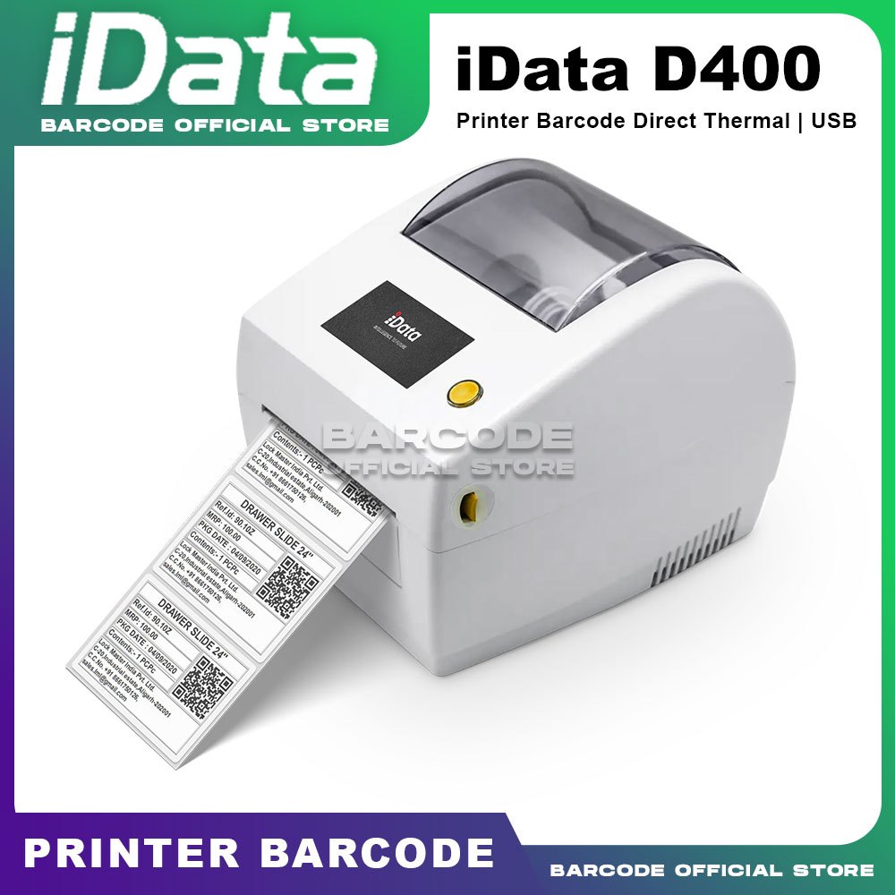 Jual Printer Barcode iData D400 Cetak Label Direct Thermal Kertas ...