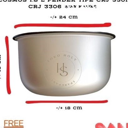 Jual Hemat PANCI TEFLON INNER POT MAGIC COM COSMOS 18 L PENDEK TIPE CRJ ...
