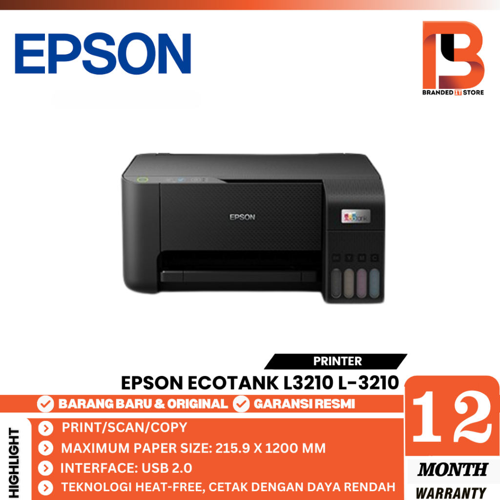 Jual PRINTER EPSON ECOTANK L3210 L-3210 A4 NEW ORIGINAL INK TANK ...