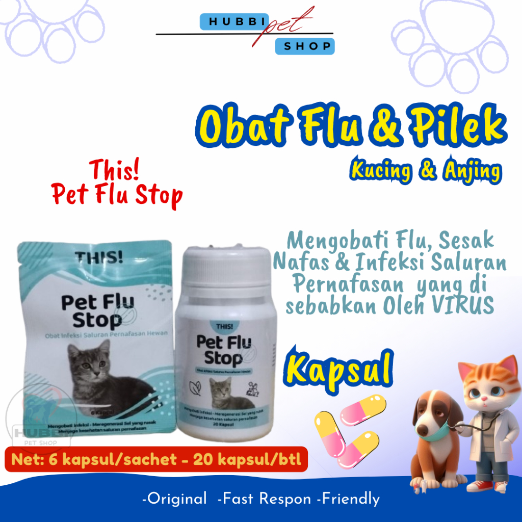 Jual THIS! Pet Flu Stop 20 & 6 Kapsul - Obat Infeksi Saluran Pernafasan ...