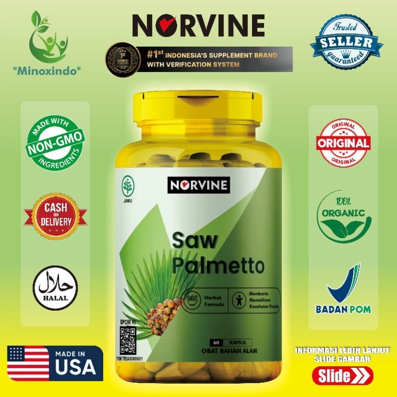 Jual Saw Palmetto Natural DHT Blocker Norvine - BPOM Made in USA ...