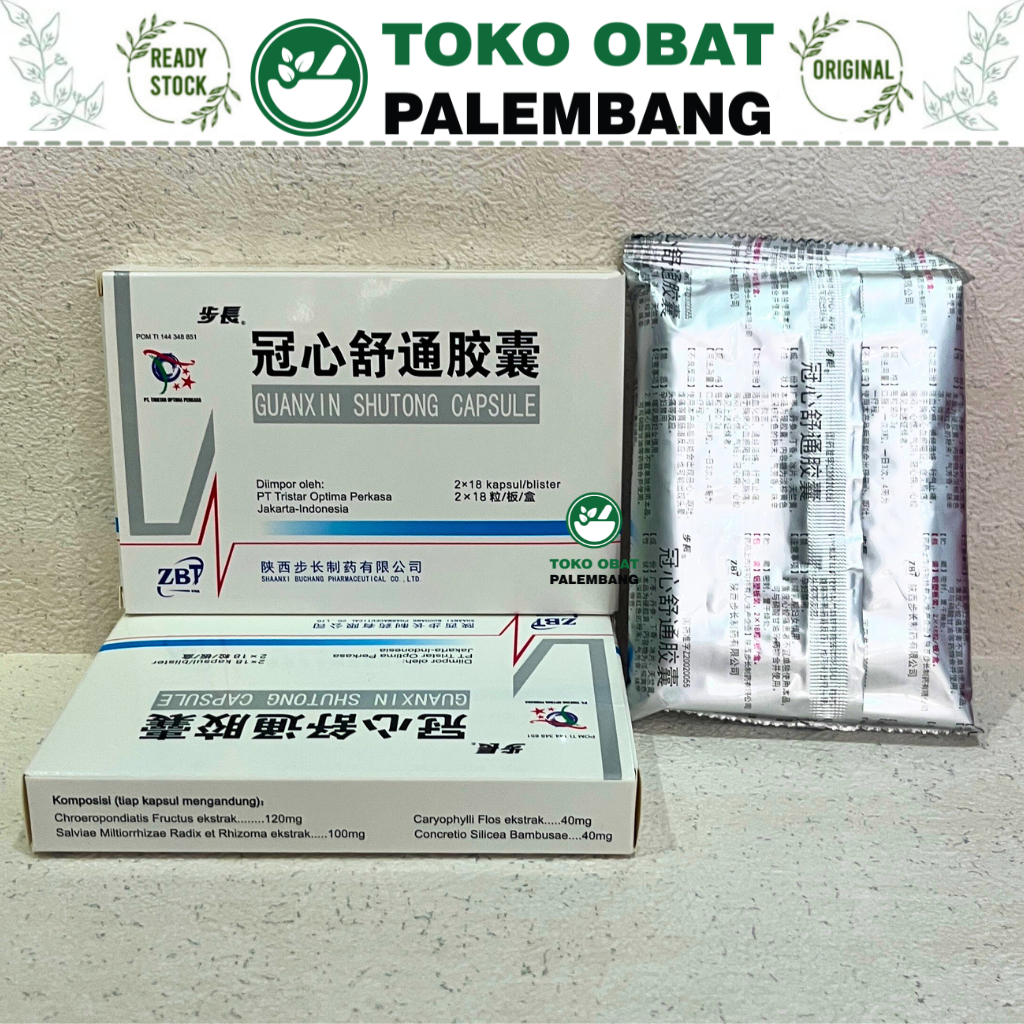 GUANXIN SHUTONG CAPSULE 36 KAPSUL OBAT JANTUNG GUAN XIN SHU TONG STROKE KOLESTROL HIPERTENSI DARAH TINGGI