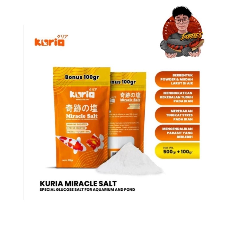 Jual Kuria Miracle Salt 500gr FREE 100gr Garam Pond Kolam Ikan koi koki ...