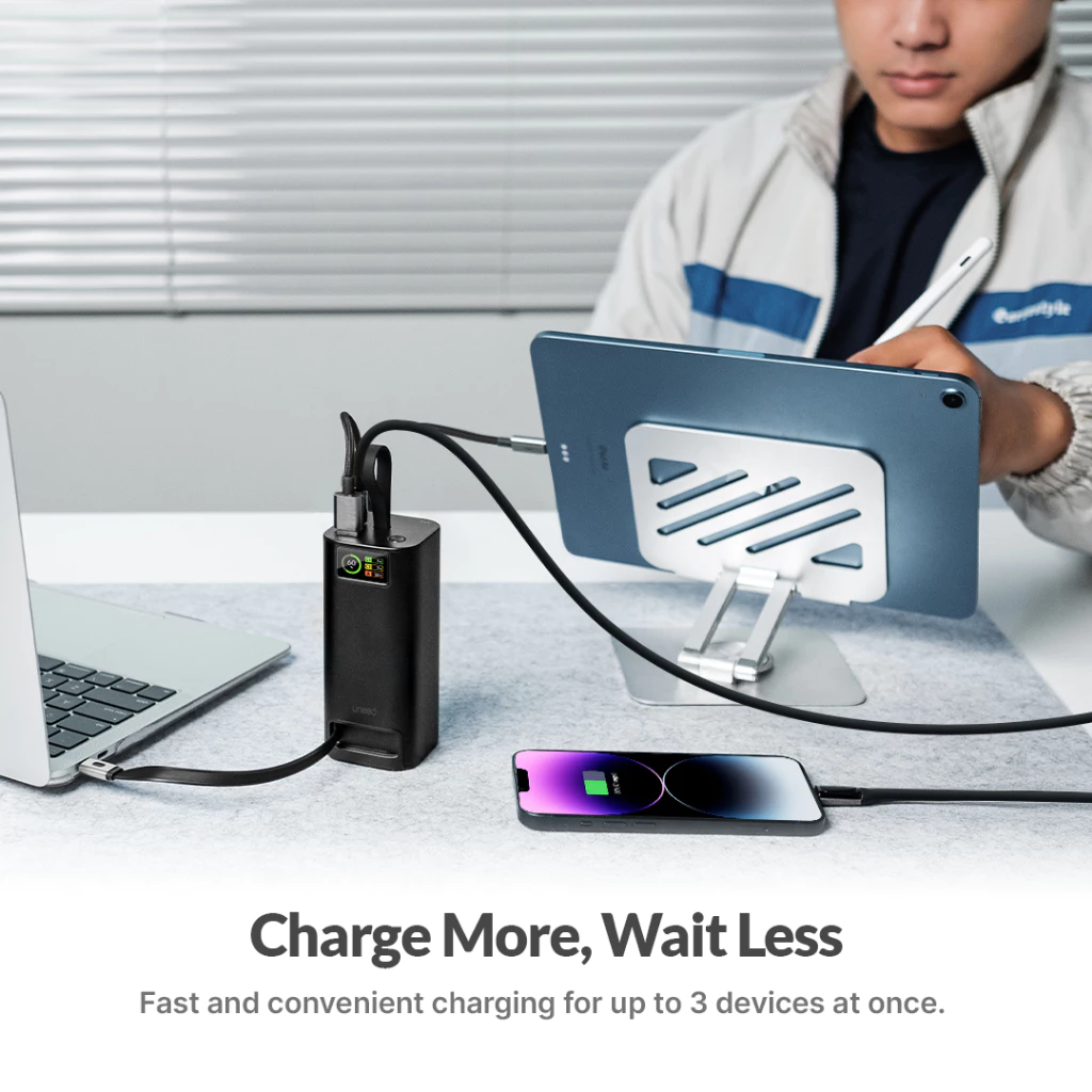 Uneed Powerbank 130W 20000 Mah Laptop Fast Charging QC 4.0 PD 3.0 PPS Samsung Fast Charging - UPB157