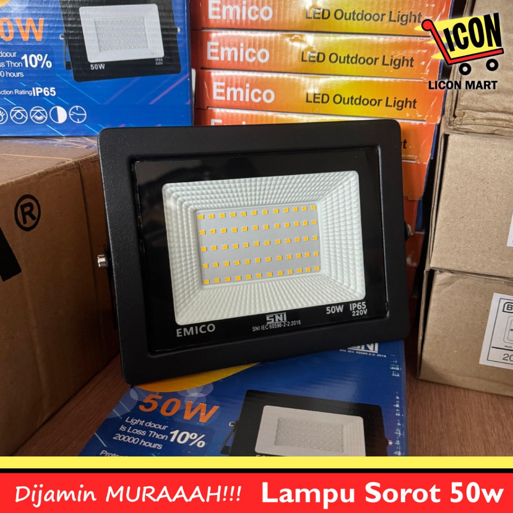 Jual EMICO LAMPU SOROT LED 50 WATT / LED FLOOD LIGHT / LED OUTDOOR ...