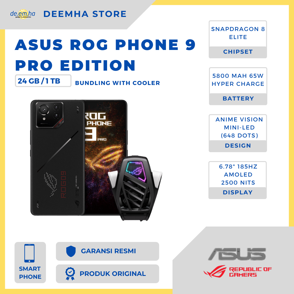 Jual [HP GAMING PRO 2025] ASUS ROG PHONE 9 PRO EDITION 24/1TB Garansi ...