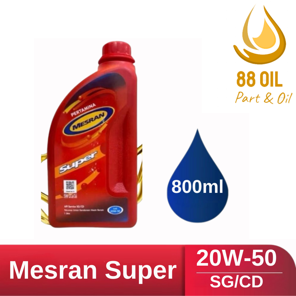 Jual Oli Mesran Super 800ml SAE 20W-50 Pertamina 0.8L | Shopee Indonesia
