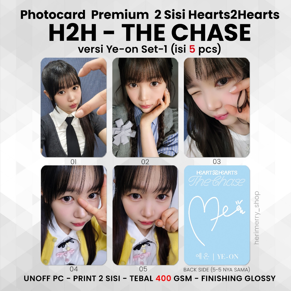 Jual (ISI 5/8 PCS) Photocard HEARTS2HEARTS THE CHASE - PC Premium