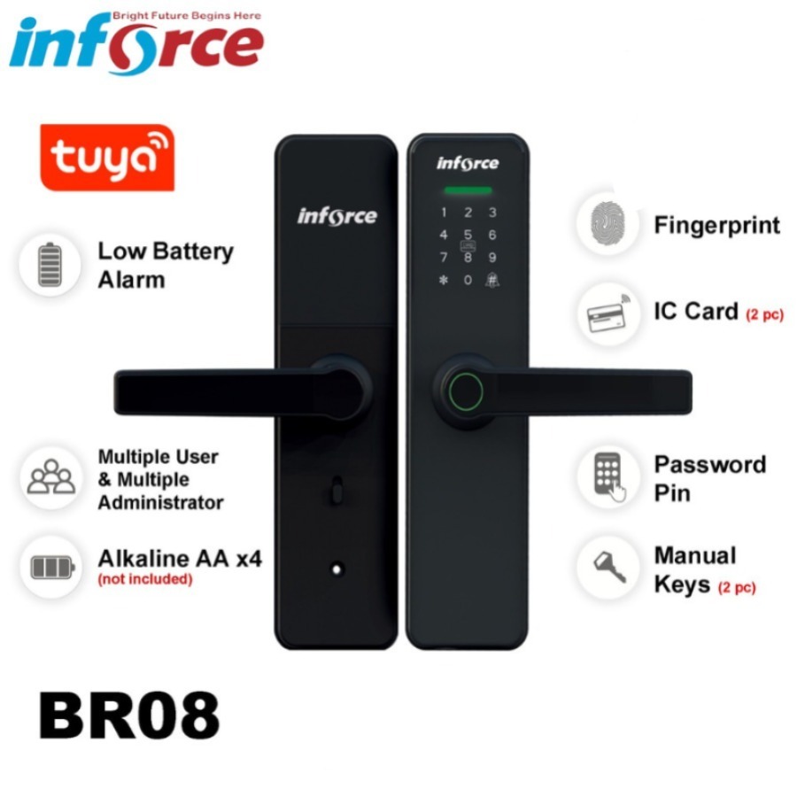 Jual Inforce Smart Door lock Digital Lock Smart Home slim Kunci Pintu ...