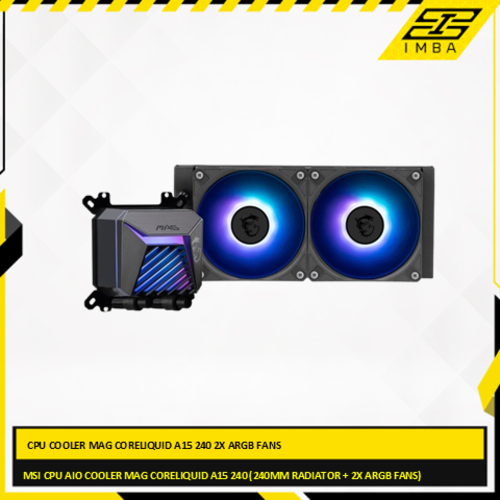 Jual MSI CPU AIO COOLER MAG CORELIQUID A15 240 (240MM RADIATOR + 2X ...