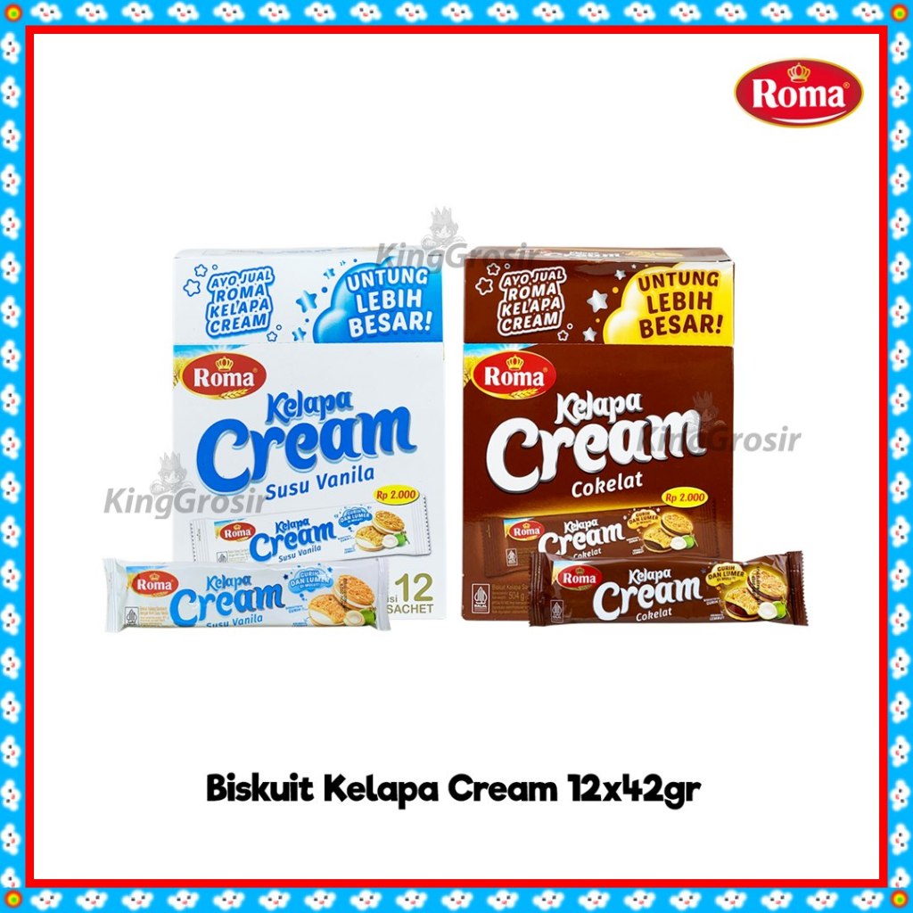 Jual Roma Kelapa Cream BOX Isi 12 Sachet / Roma Biskuit Kelapa Cream ...