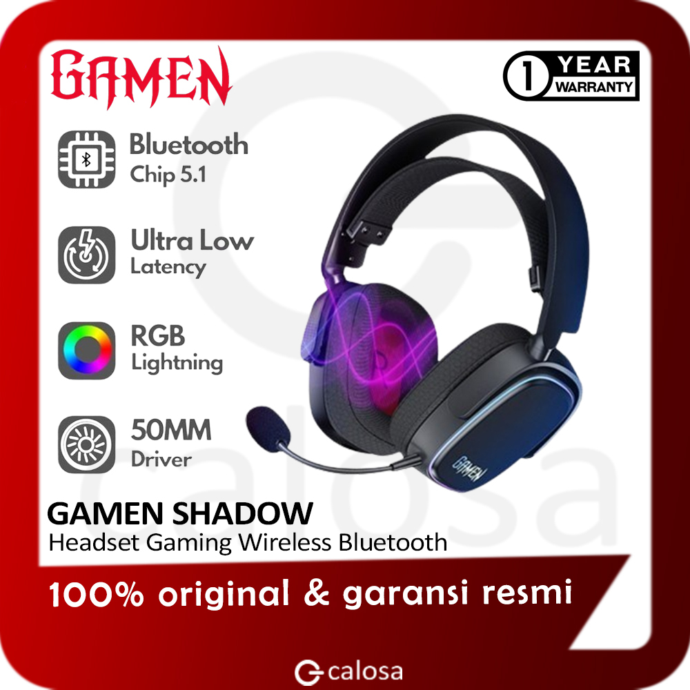 Jual Gamen Shadow Headset Gaming WIreless Bluetooth With Mic | Shopee ...