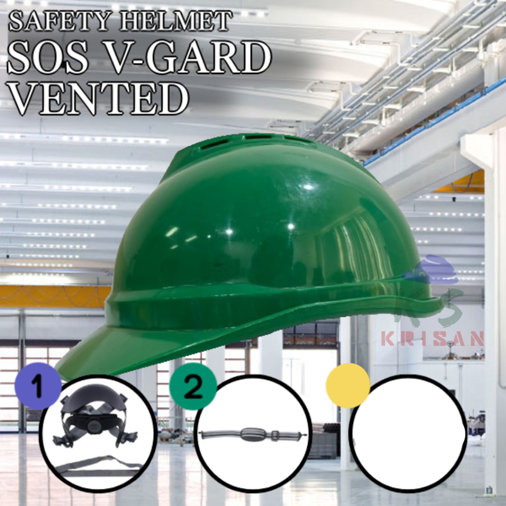 Jual Helm Pelindung Safety SOS V-Gard Vented - Tali Dagu Elastis (6 ...