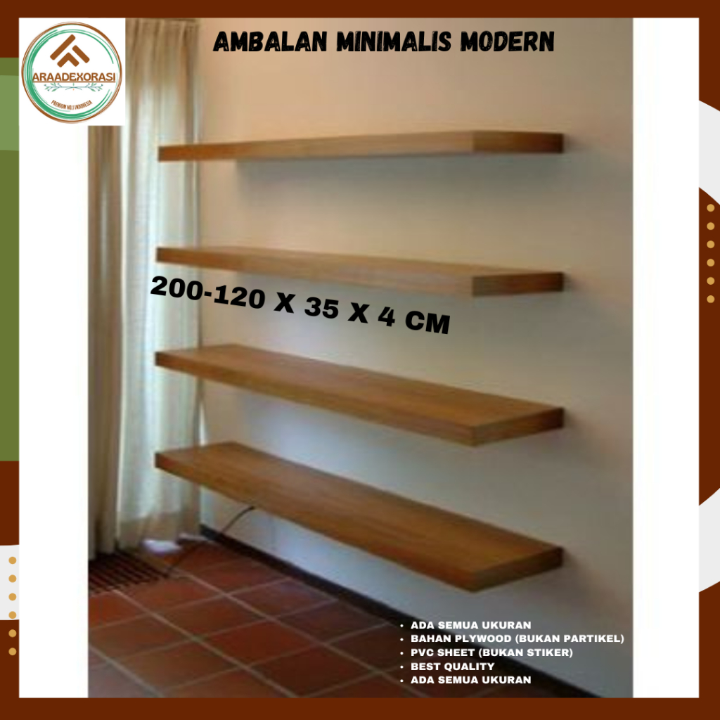 Jual PROMO RAK JUMBO 200-120 X 35 X 4 CM RAK DINDING MINIMALIS | Shopee ...