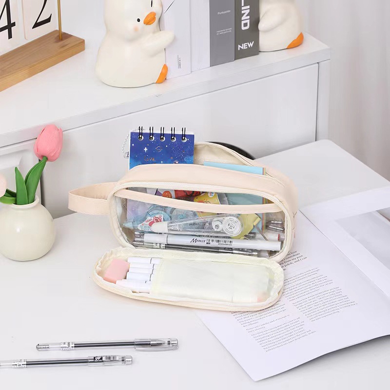 Eeghrerr Pencil Cases Large Capacity Bag Tas Pena Tempat Kotak Pensil Aesthetic - foto 4